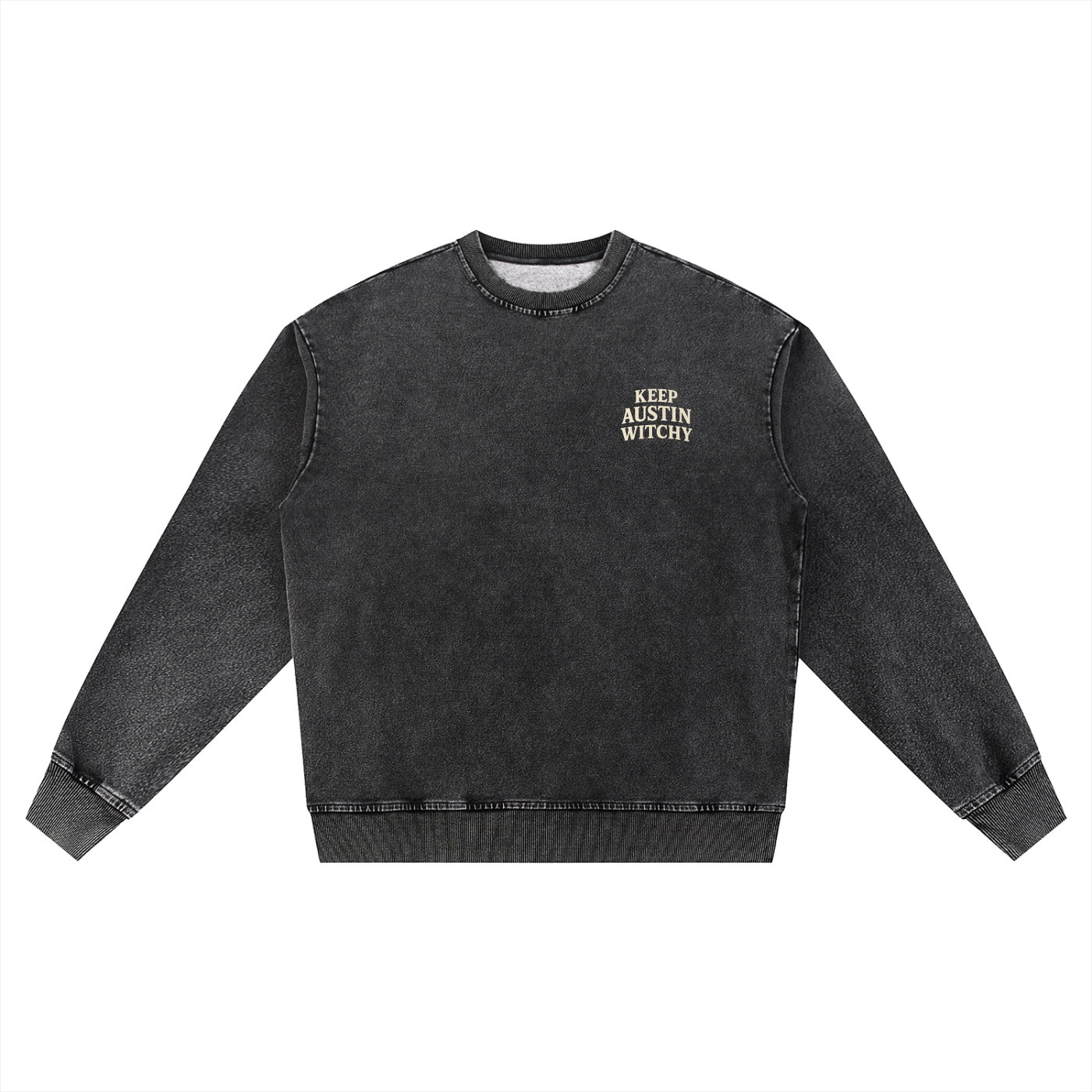 Keep Austin Witchy Oversized Crewneck (Small Logo, Multiple Colors)