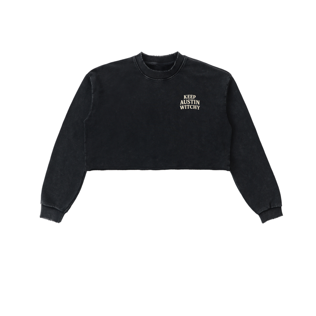 Keep Austin Witchy Cropped Crewneck (Small Logo, Multiple Colors)