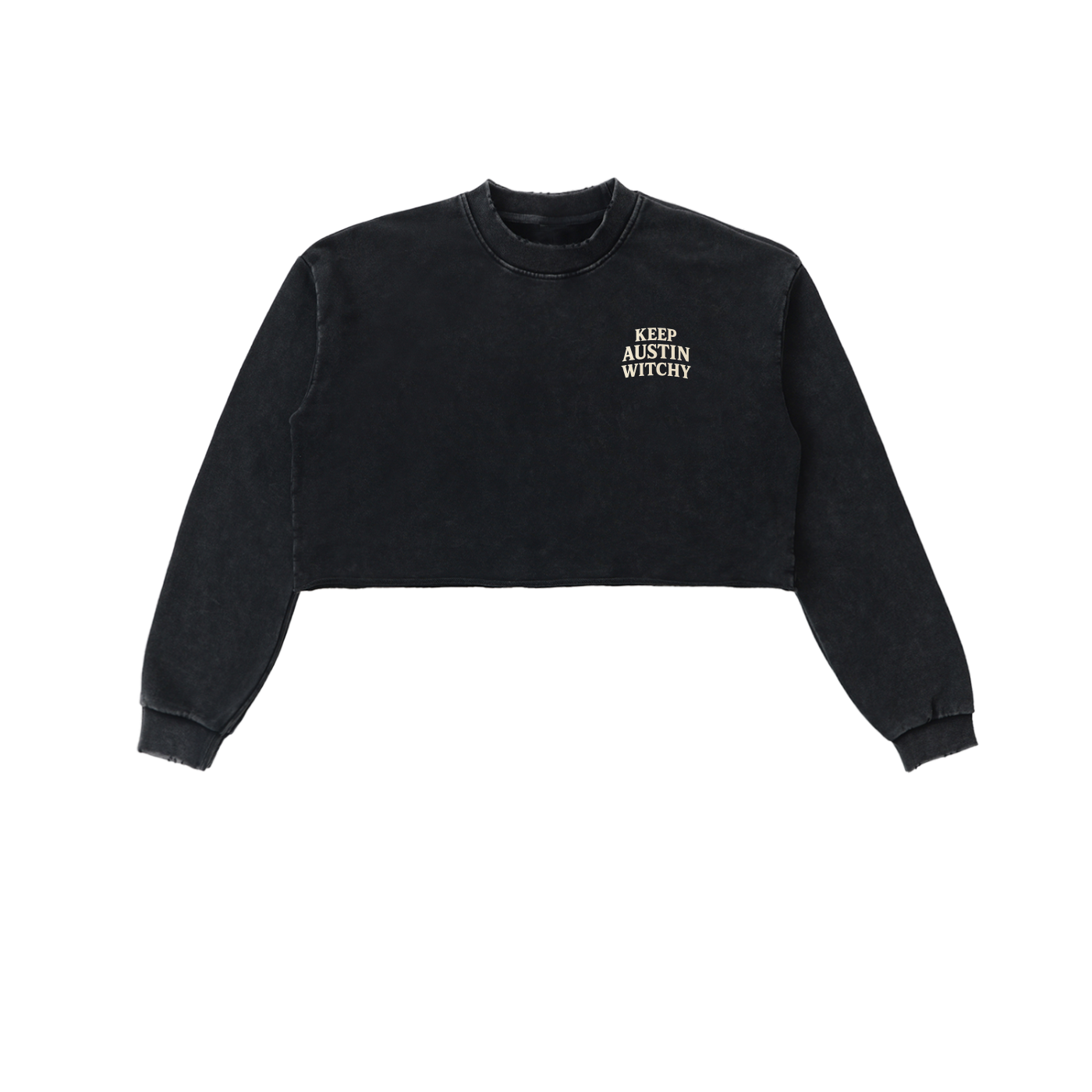 Keep Austin Witchy Cropped Crewneck (Small Logo, Multiple Colors)