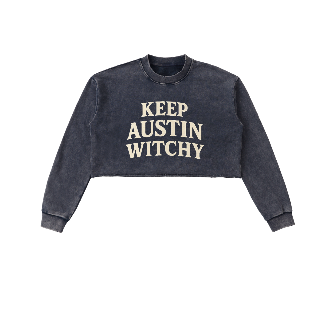 Keep Austin Witchy Cropped Crewneck (Large Logo, Multiple Colors)