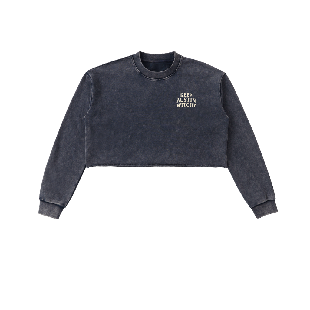 Keep Austin Witchy Cropped Crewneck (Small Logo, Multiple Colors)