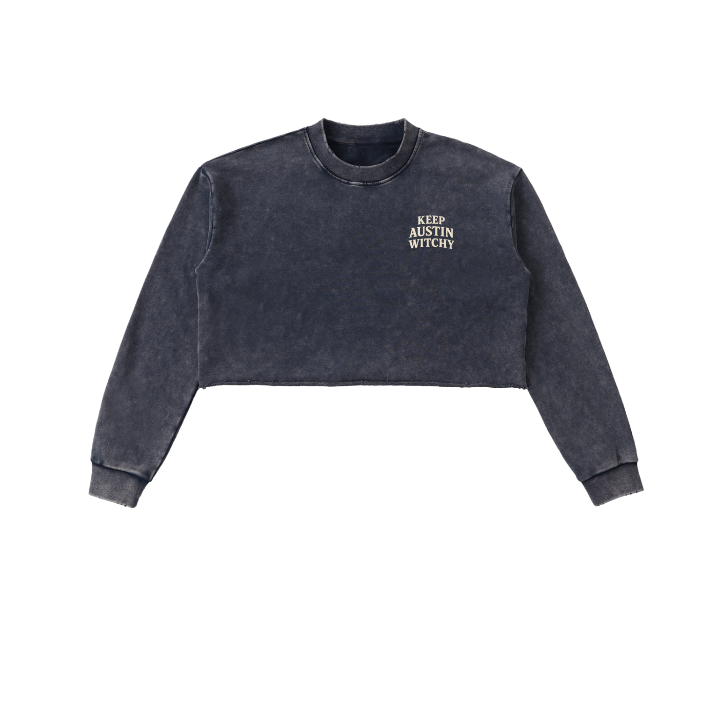 Keep Austin Witchy Cropped Crewneck (Small Logo, Multiple Colors)