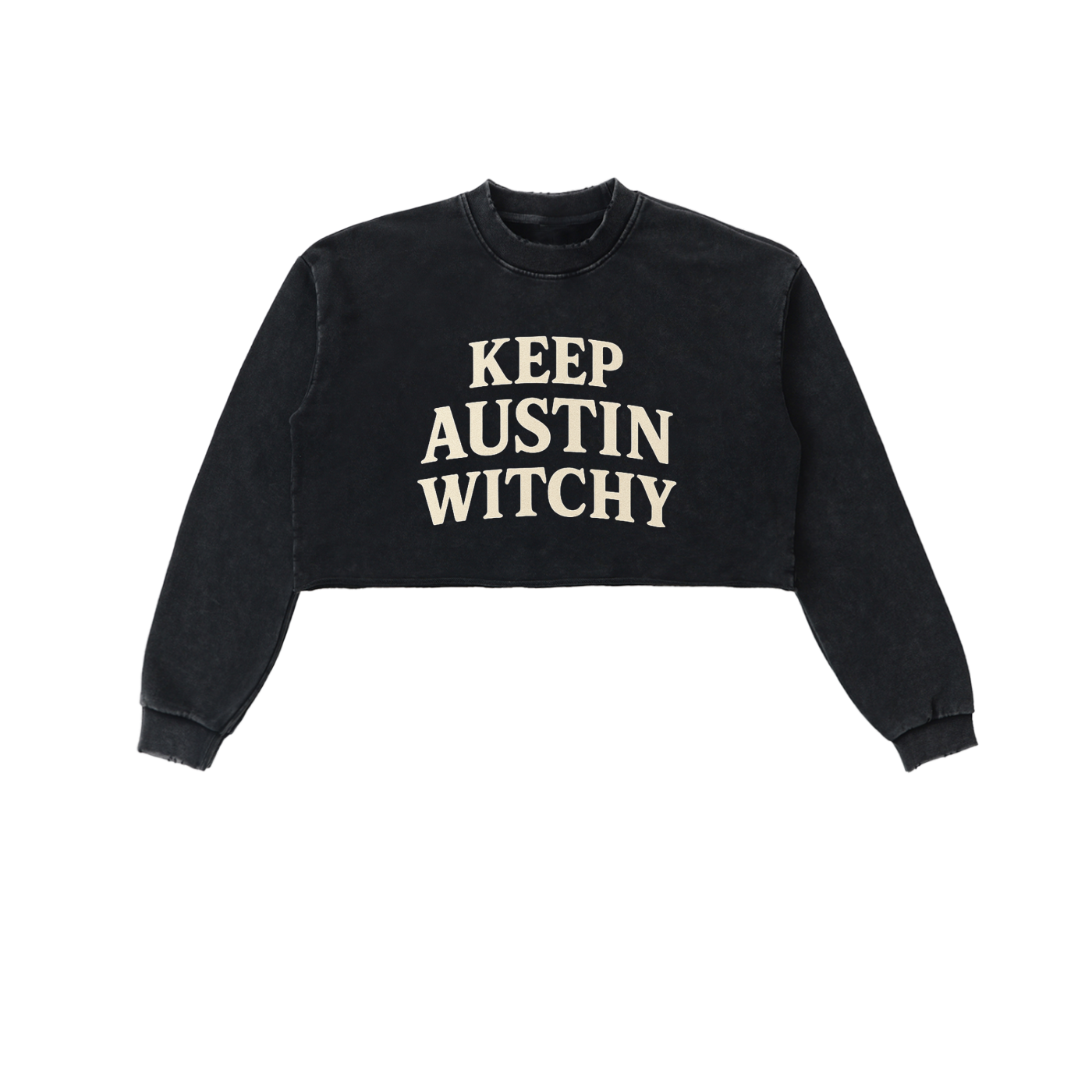 Keep Austin Witchy Cropped Crewneck (Large Logo, Multiple Colors)